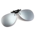 Clip-on Aviator Solglasögon Pilot Glasögon Silver Spegelglas Silver