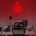 Miniatyrbild 5 av 5: Hängande Ljus i Form av Flamma, USB- eller Batteridriven Eld Neon-skylt för Barn Pojkars Rum Dekorationer, Fest, Bar, Födelsedagspresent Röd