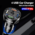 Miniatyrbilde 2 av 5: 4-porters bil USB-lader hurtiglading 3.0 hurtiglading Qc 3.0 bil USB-laderadapter