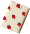 Cartoon Frukt Tri-fold PU Plånbok Multi-kortfack Liten Plånbok För Present (beige)