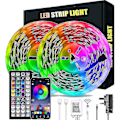 Miniatyrbilde 1 av 5: 20m LED-lys Bluetooth RGB-lys LED-båndlys med 44-tasters fjernkontroll Musikk Synkronisering Fargeskiftende LED-stemningsstripe Fule53-5050 24key Wifi-plugg-15m Full