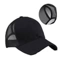 Kvinde Justerbar Hip Hop Hatte Ponytail Baseball Cap Kvinder Snapback Hat Mesh Caps Sommer Åndbar Mesh Sol Hat Til Damer Sort