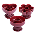 Miniatyrbilde 1 av 5: 3 stk/sett Donutform Rund/Hjerte/Blomsterformet Matkvalitet DIY PP Dessert Fondant Kake Cutter Maker
