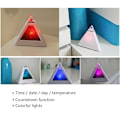 Miniatyrbild 5 av 5: Digital Glowing Led Alarm Clock Pyramid Color Changing Clock Home Office Desk Table Clock Lcd Snooze Clock With Temperature Calendar Date Time Display