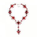 Miniatyrbild 1 av 3: Juvelbesatt vattendroppe damhalsband, legering glas kristall nyckelben kedja damkläder accessoarer röd Xq-ps72