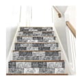 Miniatyrbillede 1 af 4: Imitation Mursten Stribet Trappe Stickers 3D Dekoration Trin Sticker Væg Sticker 100*18cm 6stk