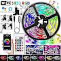 Miniatyrbilde 2 av 5: 20m LED-lys Bluetooth RGB-lys LED-båndlys med 44-tasters fjernkontroll Musikk Synkronisering Fargeskiftende LED-stemningsstripe Fule53-5050 24key Wifi-plugg-15m Full