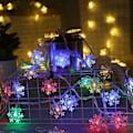 Miniatyrbillede 1 af 4: Julepynt 5m 50led Jule Snefnug Streng Lys Dekorationer Vinter Eventyrland Dekor