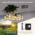 Pikkukuva 3 / 5: Aurinkokennovalolliset valosarjat, 50 LED-kristallipalloa, IP65-vedenkestävä, ylimääräinen USB-liitin, 8 tilaa, sisä- ja ulkokoristevalot