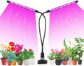 Led-kasvivalo sisäkasveille, kaksoispää 40 LED 10 himmennettävää tasoa ajoitustoiminto 3/9/12H
