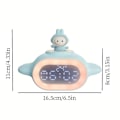 Miniatyrbillede 2 af 3: Sød Bill Rabbit Rumskib Vækkeur Studerende Vågne Artifact Elektronisk Børns Applet Kanin Smart Skrivebord Ur（blå）