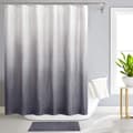 Duschdraperiset med matta och krokar Badrum Texturerad Vattentät Gradient Tyg Bad Duschdraperi 72 x 72 Tum Grå