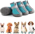 Hundskor Paw Protector för Utomhuspromenader med Reflexband Robust Halksäker Sula för Trottoar Vinter Snö 4 ST Blå bredd 1.10 tum