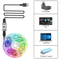 Miniatyrbild 4 av 5: RGB 5050 LED-list med Bluetooth-appkontroll 5v USB för TV-bakgrundsbelysning rumsdekoration