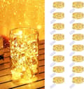20 stk. batteridrevne fe-lys, 20 LED mini-lyskjede, vanntett, varmt hvitt