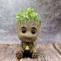 Miniatyrbild 3 av 5: Blomkruka, suckulentkruka söt grön blomkruka med fågel