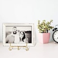 Miniatyrbild 7 av 7: Metallplatta stativ, tallrikshållare järnstaffli display stativ vacker bildstativ för foto, konst, tallrikar, böcker, bild (guld)