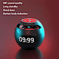 Miniatyrbild 5 av 5: Trådlös Bluetooth-högtalare med färgglad subwoofer, LED-display, FM-radio, väckarklocka, Bluetooth Hifi-kort, MP3-musikspelare (svart)