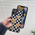 Miniatyrbild 4 av 5: Svart Rutig Leende Söt Mjukt Telefonfodral för Apple iPhone 13 6,1 tum Precis Utskuren Linsutskrift Kvinnor Flickor Skyddande Modeöverdrag för iPhone 13 6