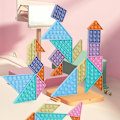 Miniatyrbillede 4 af 5: Pop It Puslespil Popper Fidget-spil - Puslespil Pop It Push It Boble Sensorisk Fidget-legetøj til læring og stressaflastning