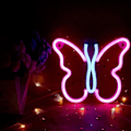 Miniatyrbillede 4 af 5: Almi Butterfly Neon Skilte Lys Til Soveværelse Vægindretning. Usb Eller Batteri Led Neon Natlys Gave