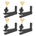 Miniatyrbillede 1 af 8: 4 stk. Violin Finjusterere 3/4‑4/4 Cello Dele Strengværktøj Udskiftning Instrument Tilbehør Sort