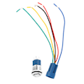 Miniatyrbillede 1 af 8: 12V 0,6 tommer LED-lys Trykknap Selvlåsende Selvtilbageførende Vandafvisende Toggle Switch Blåt Lys