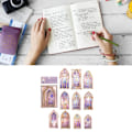 Miniatyrbillede 6 af 8: 10 stk. Holografisk Scrapbog Sticker 3D PET Klar Farve Vinduesdesign Let at Påføre Æstetisk Sticker til Journal Notesbog Lilla