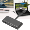 Pikkukuva 6 / 8: Laajennusadapteri 5 in 1 TypeC HDMI VGA Audio Output Virtalähde Monitoiminen Musta (Musta)
