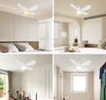 Miniatyrbild 5 av 6: Ceiling Fan Lamp with Remote Control - Ceiling Fan with Remote Control - Fan Lamp with Function - Three-Color Ceiling Light for Bedroom, Kitchen, 52x17 cm