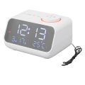 Miniatyrbild 4 av 8: Väckarklockradio LED Digital Väckarklocka med FM-radio Musik Temperatur Luftfuktighetsdisplay för Hem Sovrum Skrivbord Kontor Vit