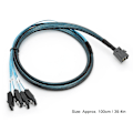 Miniatyrbillede 1 af 8: Minisas Datatransmissionslinje H0107 Sas1 til 4SATA Server 8643 Drej 4sata High Definition100cm