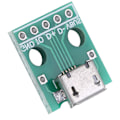 Pikkukuva 5 / 8: 10 kpl Micro USB -naarasliitin DIP-adapterilevyyn 5-nastainen 2,54 mm nousu