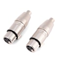 Miniatyrbilde 1 av 8: 2 stk. 3-pinners XLR hunnplugg til RCA hunn lydmikrofonkontaktadapter