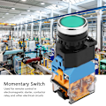 Miniatyrbillede 7 af 8: 22mm Fladt Hoved Grøn Trykknap Momentary Switch Med LED Lys 220V