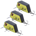 Miniatyrbilde 3 av 8: 3 stk Cube Mini Agns Fiske Kunstfiske Agns Fiskeutstyr med Skarpe Kroker 3#