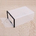 Miniatyrbillede 6 af 8: Klar Foldbar Plast Skuffe Sko Opbevaringskasse Stabelbar Boks Organizer Sort