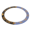 Miniatyrbillede 2 af 8: Keramisk Urkrans Indsats 38mm Blå Sort Base Guld Ciffer Urkrans Ring Udskiftningstilbehør
