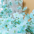 Miniatyrbillede 4 af 5: Kunstig Vin Kirsebærblomst Sakura Blomsterguirlande Boligdekoration til Soveværelse Kontor Himmelblå
