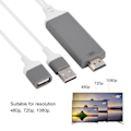 Miniatyrbillede 3 af 8: 3 Farver Telefon til HDMI Kabel til IOS Interface Digital AV Adapter 1080P Plug Play til IOS Android Hvid