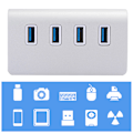 Miniatyrbillede 6 af 8: Aluminiumslegering 4 Porte USB3.0 Hub Høj Hastighed Computer/Laptop Splitter Adapter