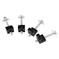 Miniatyrbillede 3 af 8: 4 stk. Værktøjskasse Fastgørelsesstropper J-kroge Aluminium Legering Sort Universal til Pickup Truck