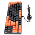 Miniatyrbillede 4 af 8: Mekanisk Gaming Tastatur 87 Taster 9 Baggrundslys Tilstande Kablet USB Baggrundsbelyst Tastatur til PC Gamere Sort Orange