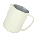 Miniatyrbillede 4 af 8: Coffee Latte Art Kander Bevel Design 450ml Rustfri Stål Mælkeskumningskande til Kaffe Mælk Hvid