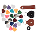 Miniatyrbild 4 av 8: 28st Gitarrplektrum Set PU Läder Celluloid 3 Olika Tjocklekar Instrumenttillbehör