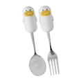 Miniatyrbild 1 av 8: Sött Sked- och Gaffelset Rostfritt Stål Tecknad Design Multifunktionell Metallsked och Gaffel för Bebisar Pojkar Flickor Gul