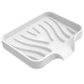 Silicone Soap Dish Self-Draining Rectangular Soap Holder Bathroom Soap Tray for Kitchen Hotel Home Soap Soap Pad Container White White