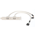 Miniatyrbillede 2 af 8: Frontpaneludvidelse 2 porte USB 2.0 Plug and Play med slotpladebeslag panelkabeladapter