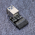 Miniatyrbild 4 av 8: 19PIN till 2-Port USB 3.0 Adapter Konverter Svart ABS Datortillbehör