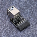Miniatyrbillede 4 af 8: 19PIN til 2-Port USB 3.0 Adapter Konverter Sort ABS Computerudstyr Tilbehør